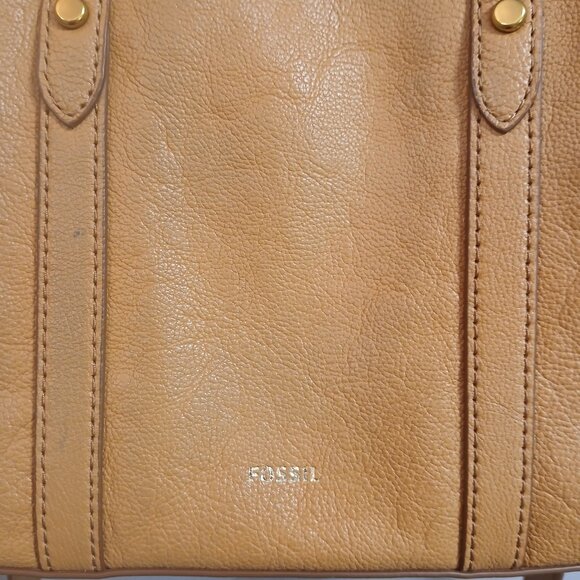Fossil Tan Satchel with Striped Accent - Picture 3 of 11